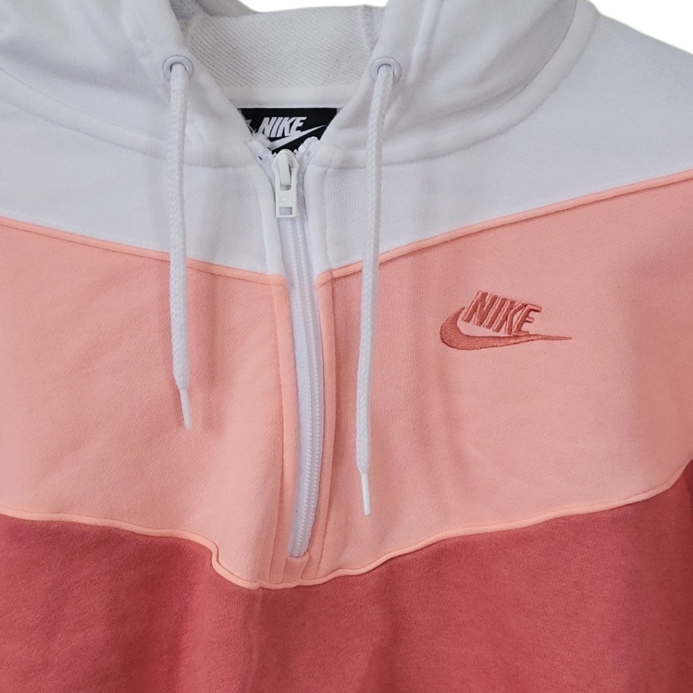 Nike Colorblock Crop Hoodie XS 1/4 Zip Athleisure Streetwear Y2K Sporty Retro - Picture 5 of 10